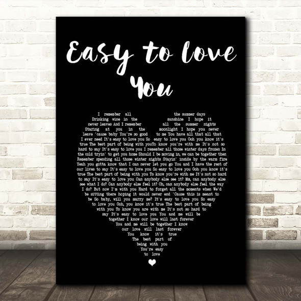 Theory of a Deadman Easy to Love You Black Heart Song Lyric Print