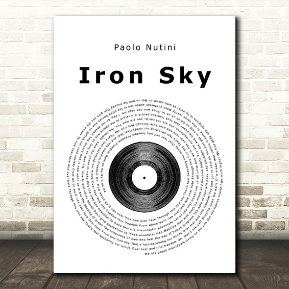 Paolo Nutini Iron Sky Vinyl Record Song Lyric Quote Print