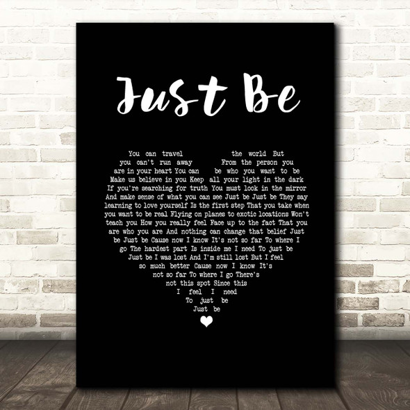 Tiesto Just Be Black Heart Song Lyric Print