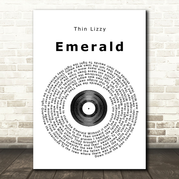 Thin Lizzy Emerald Vinyl Record Song Lyric Quote Print