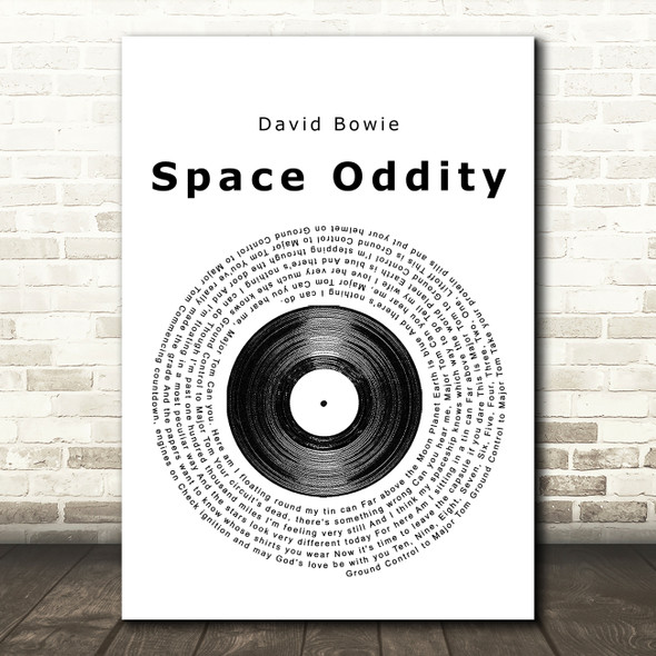 David Bowie Space Oddity Vinyl Record Song Lyric Print