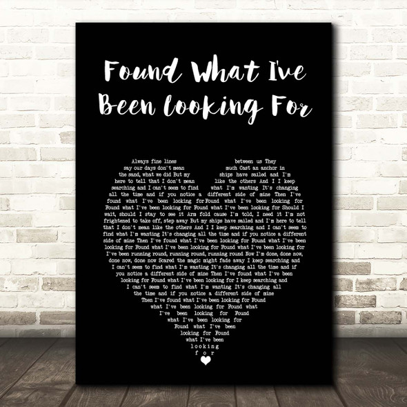 Tom Grennan Found What I've Been Looking For Black Heart Song Lyric Print