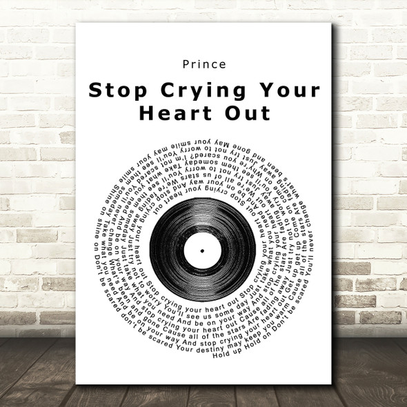 Oasis Stop Crying Your Heart Out Vinyl Record Song Lyric Print