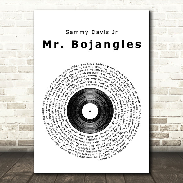 Sammy Davis Jr Mr. Bojangles Vinyl Record Song Lyric Print