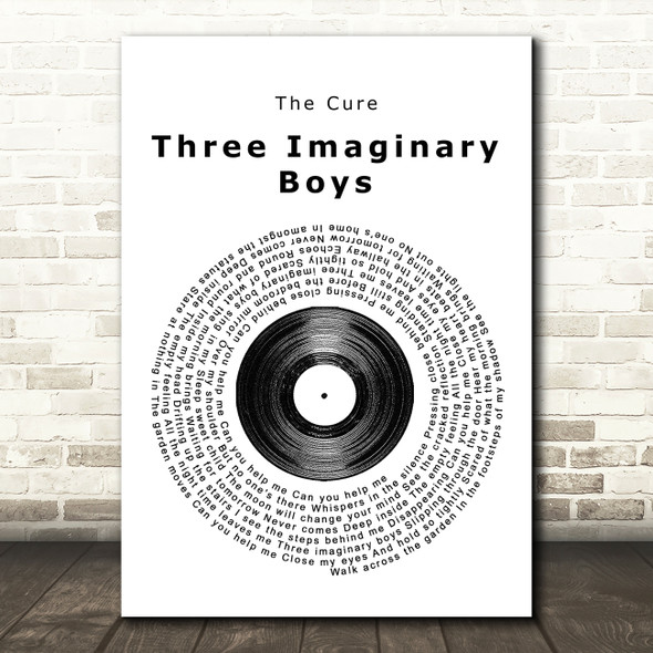 The Cure Three Imaginary Boys Vinyl Record Song Lyric Print