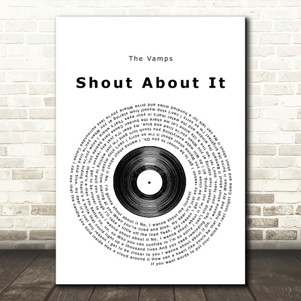 The Vamps Shout About It Vinyl Record Song Lyric Print