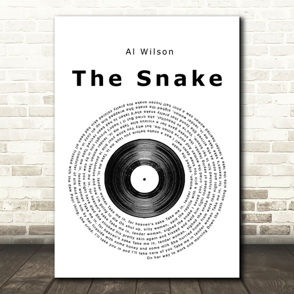 Al Wilson The snake Vinyl Record Song Lyric Print