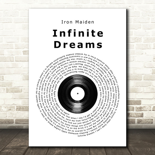 Iron Maiden Infinite Dreams Vinyl Record Song Lyric Print