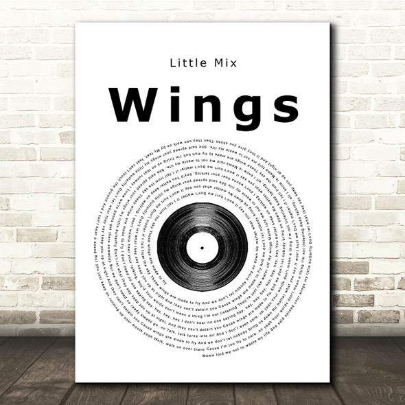 Little Mix Wings Vinyl Record Song Lyric Print