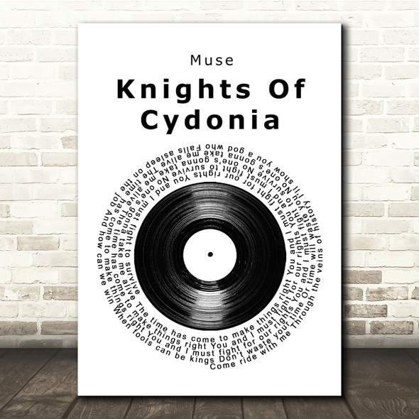 Muse Knights Of Cydonia Vinyl Record Song Lyric Print