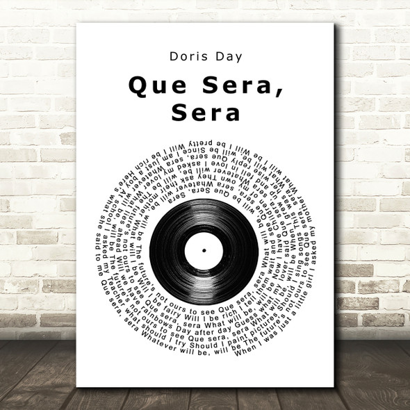 Doris Day Que Sera, Sera Vinyl Record Song Lyric Quote Print