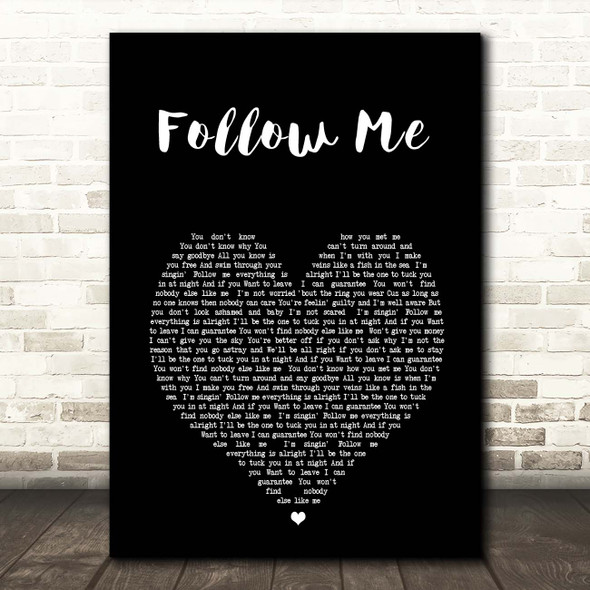 Uncle Kracker Follow Me Black Heart Song Lyric Print