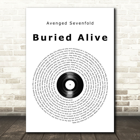 Avenged Sevenfold Buried Alive Vinyl Record Song Lyric Print