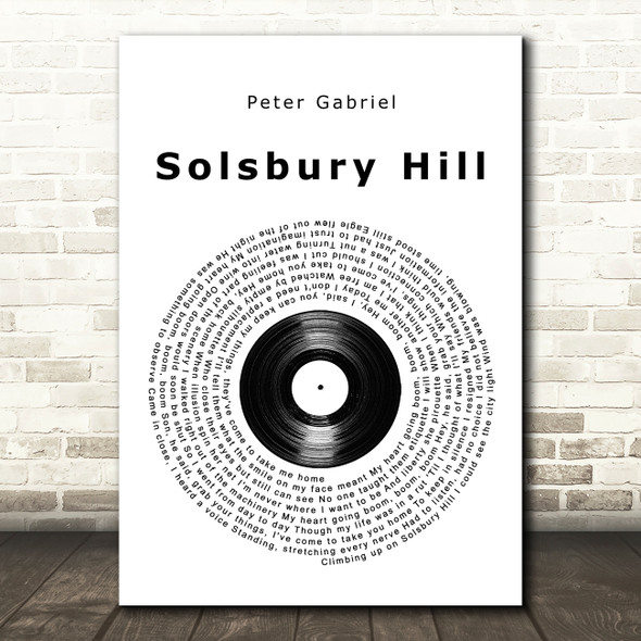 Peter Gabriel Solsbury Hill Vinyl Record Song Lyric Print