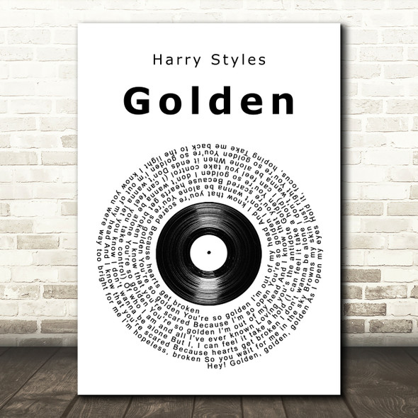 Harry Styles Golden Vinyl Record Song Lyric Music Art Print