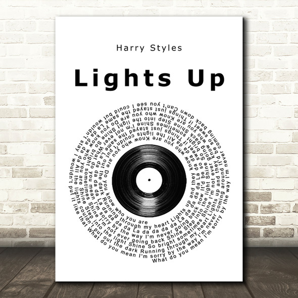 Harry Styles Lights Up Vinyl Record Song Lyric Music Art Print