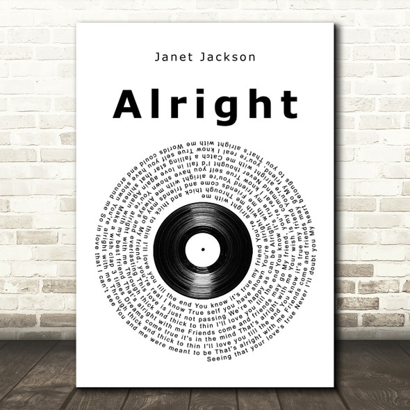 Janet Jackson Alright Vinyl Record Song Lyric Music Art Print