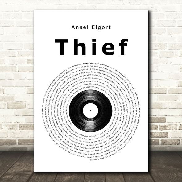 Ansel Elgort Thief Vinyl Record Song Lyric Music Art Print