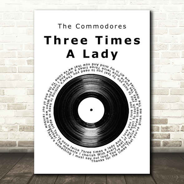 The Commodores Three Times A Lady Vinyl Record Song Lyric Music Art Print