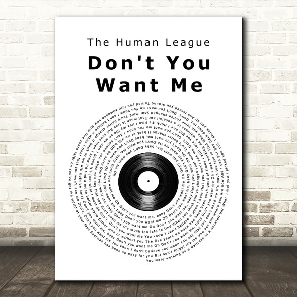 The Human League Don't You Want Me Vinyl Record Song Lyric Music Art Print