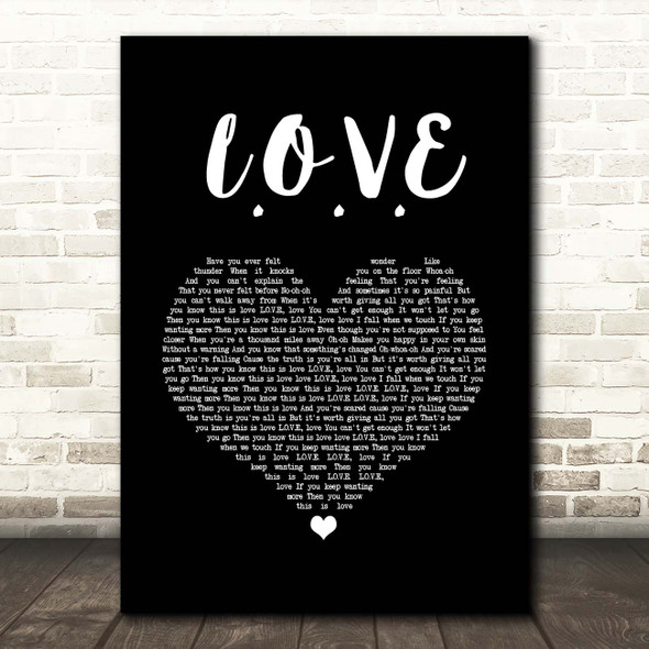 Westlife L.O.V.E Black Heart Song Lyric Print