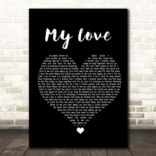 Westlife My Love Black Heart Song Lyric Print