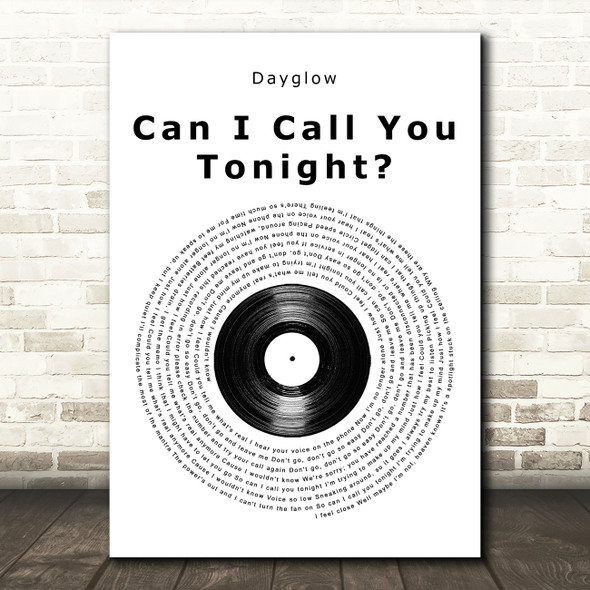 Dayglow Can I Call You Tonight Vinyl Record Song Lyric Music Art Print