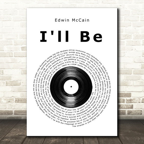 Edwin McCain I'll Be Vinyl Record Song Lyric Music Art Print