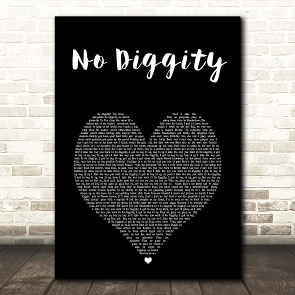 Blackstreet No Diggity Black Heart Song Lyric Print