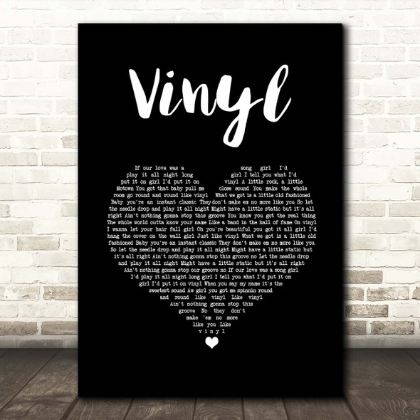 William Michael Morgan Vinyl Black Heart Song Lyric Print