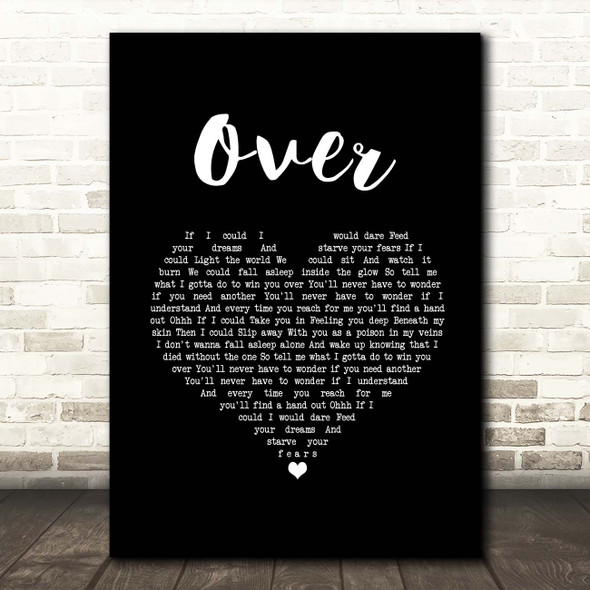 Blake Shelton Over Black Heart Song Lyric Print