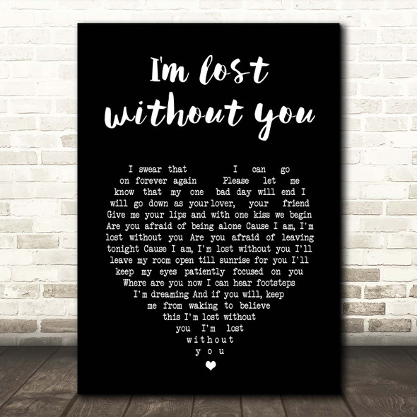 blink 182 I'm lost without you Black Heart Song Lyric Print