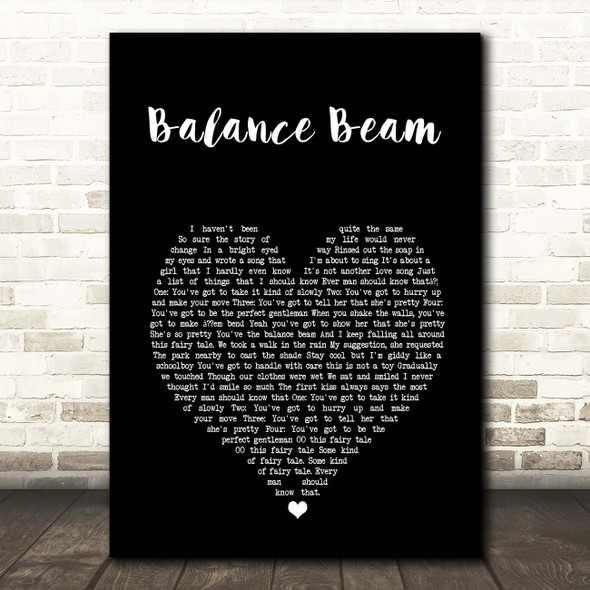 Blue October Balance Beam Black Heart Song Lyric Print
