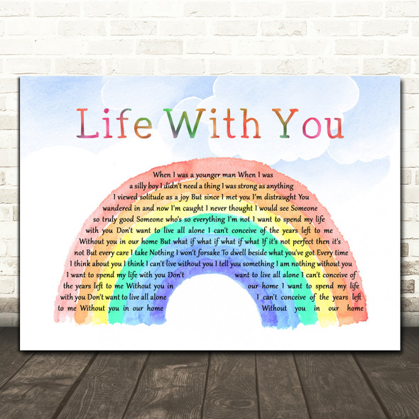 The Proclaimers Life With You Watercolour Rainbow & Clouds Song Lyric Music Art Print