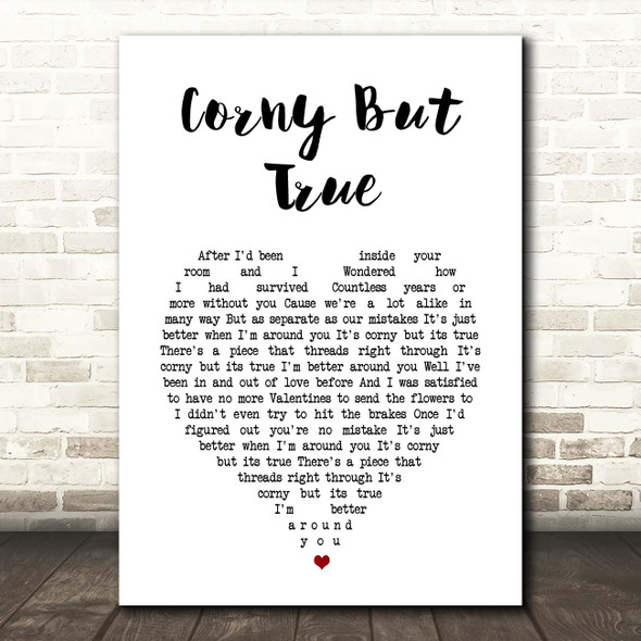Miles Hunt Corny But True White Heart Song Lyric Print