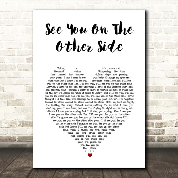 Ozzy Osbourne See You On The Other Side White Heart Song Lyric Print