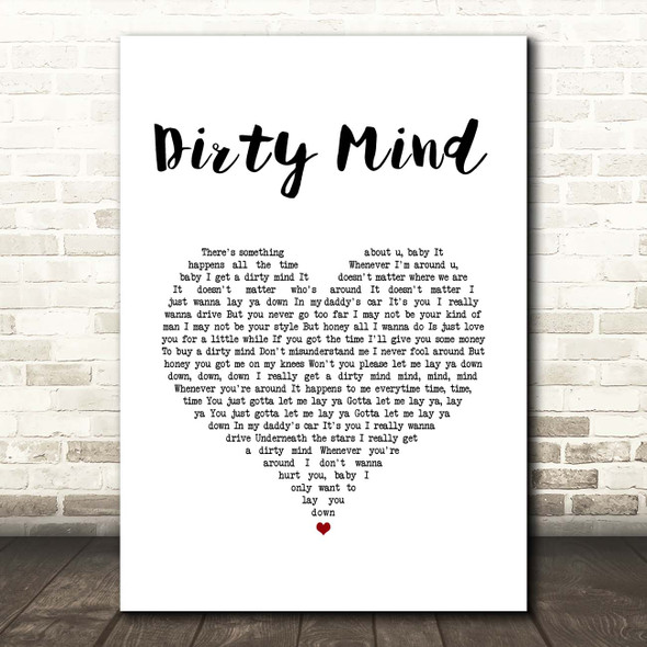 Prince Dirty Mind White Heart Song Lyric Print