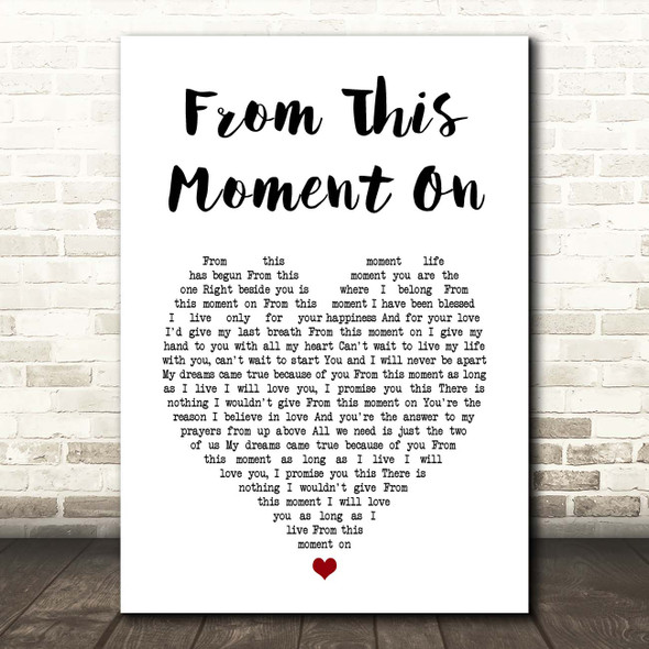 Sam Bailey From This Moment On White Heart Song Lyric Print