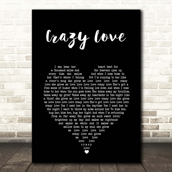 Brian McKnight Crazy Love Black Heart Song Lyric Print