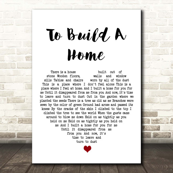 The Cinematic Orchestra To Build A Home White Heart Song Lyric Print
