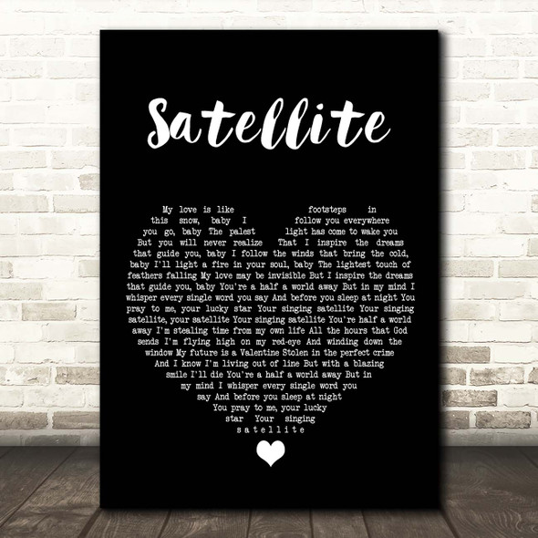 Above & Beyond Satellite Black Heart Song Lyric Print