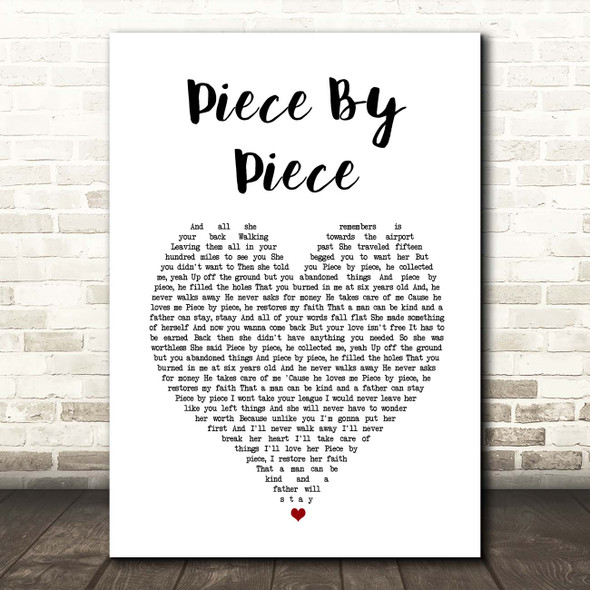 Tyler Ward Piece By Piece White Heart Song Lyric Print
