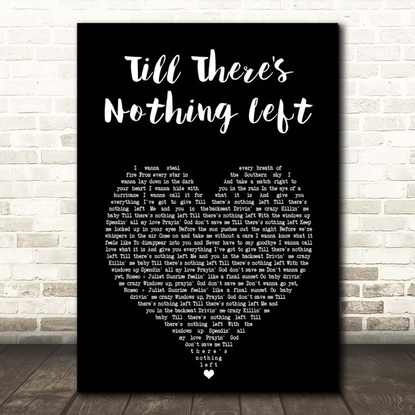 Cam Till There's Nothing Left Black Heart Song Lyric Print