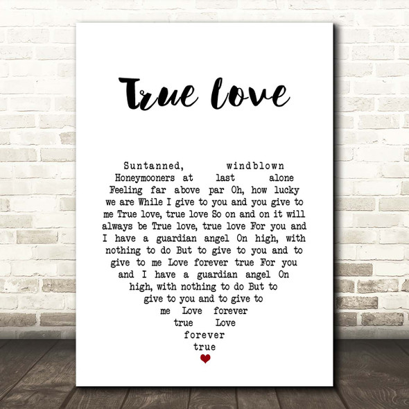 Bing Crosby True Love White Heart Song Lyric Print