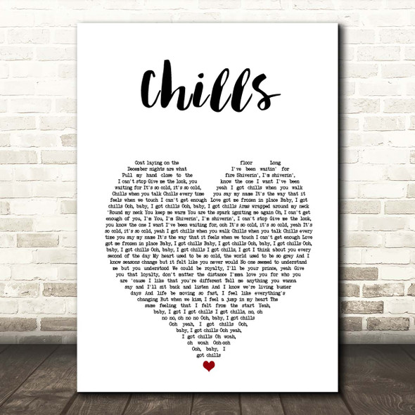 Why Don't We Chills White Heart Song Lyric Print