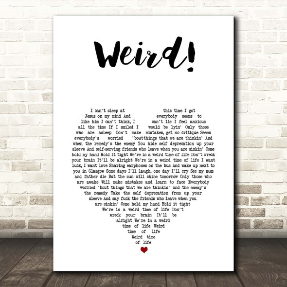 YUNGBLUD Weird! White Heart Song Lyric Print
