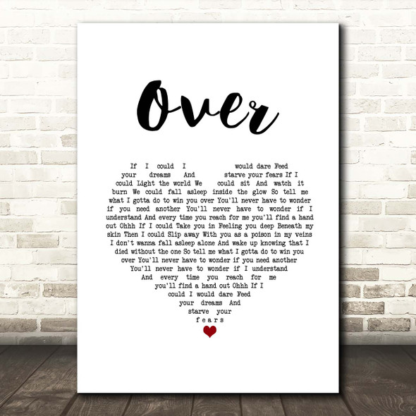 Blake Shelton Over White Heart Song Lyric Print