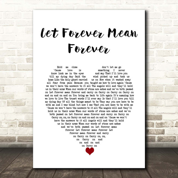 Blue October Let Forever Mean Forever White Heart Song Lyric Print