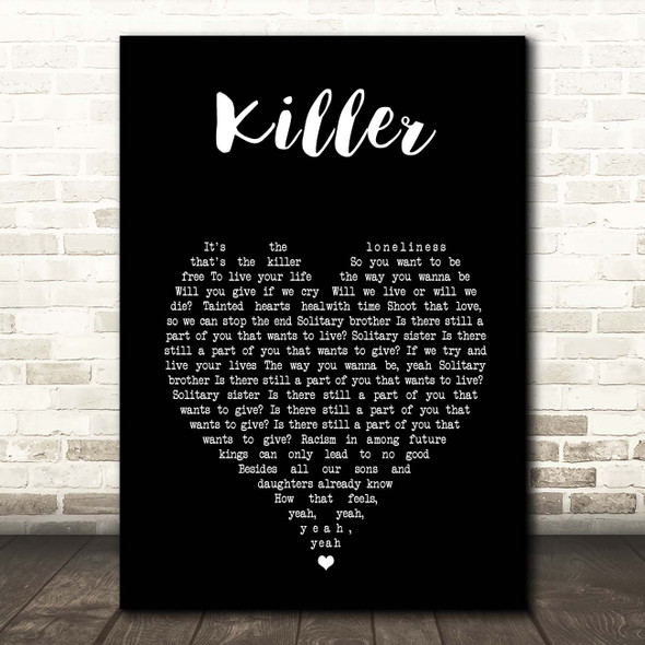 Adamski & Seal Killer Black Heart Song Lyric Print