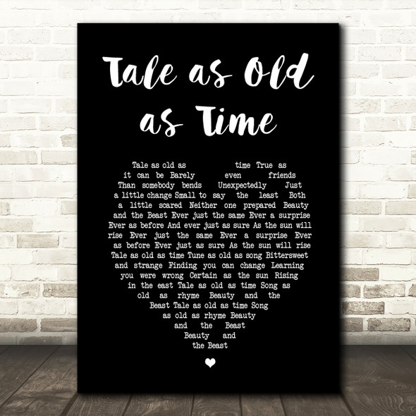 Celine Dion, Peabo Bryson Beauty & The Beast Black Heart Song Lyric Print